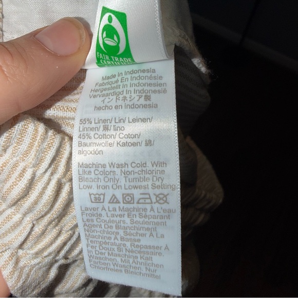 J. Crew Linen Cotton Blend Cream Straight Leg Pants Size 0 - Picture 6 of 6